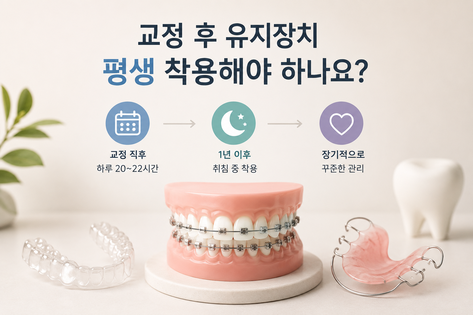 교정 후 유지장치는 평생 착용해야 하나요?